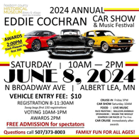 an image of a poster advertising the Eddie Cochran Car Show and Music Festival