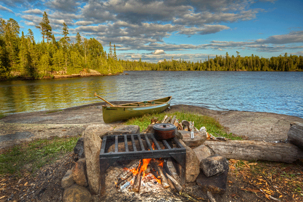 an image of a campsite on the shores of Caribou Lake in the Boundary Waters