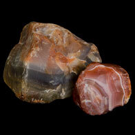 an image of 2 multicolored agate rocks