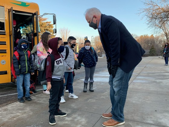 Governor Walz Greets Children Returning to In-Person Learning