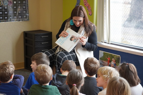 Lt. Governor Flanagan reads to children at child care center