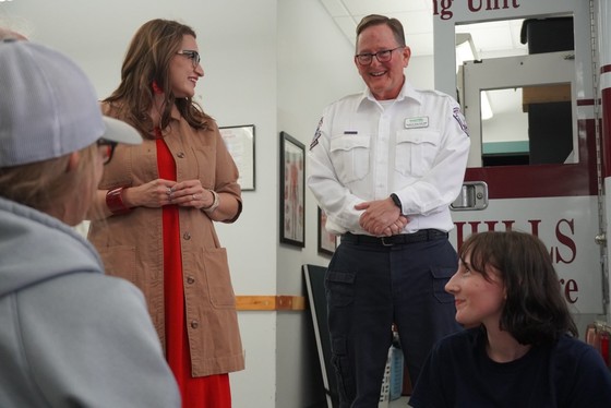 Lt. Gov Flanagan talking to college students