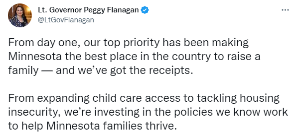 Lt. Governor Flanagan's tweet 