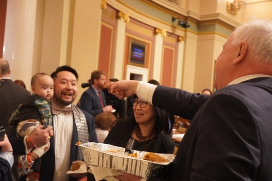 Governor Walz hands out pumpkin blondies to legislators 