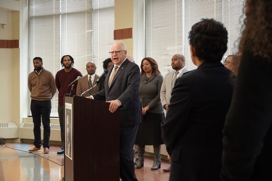 Governor Walz addresses press