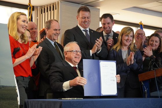 Gov Walz Signs 100% Clean Electricity Bill into Law