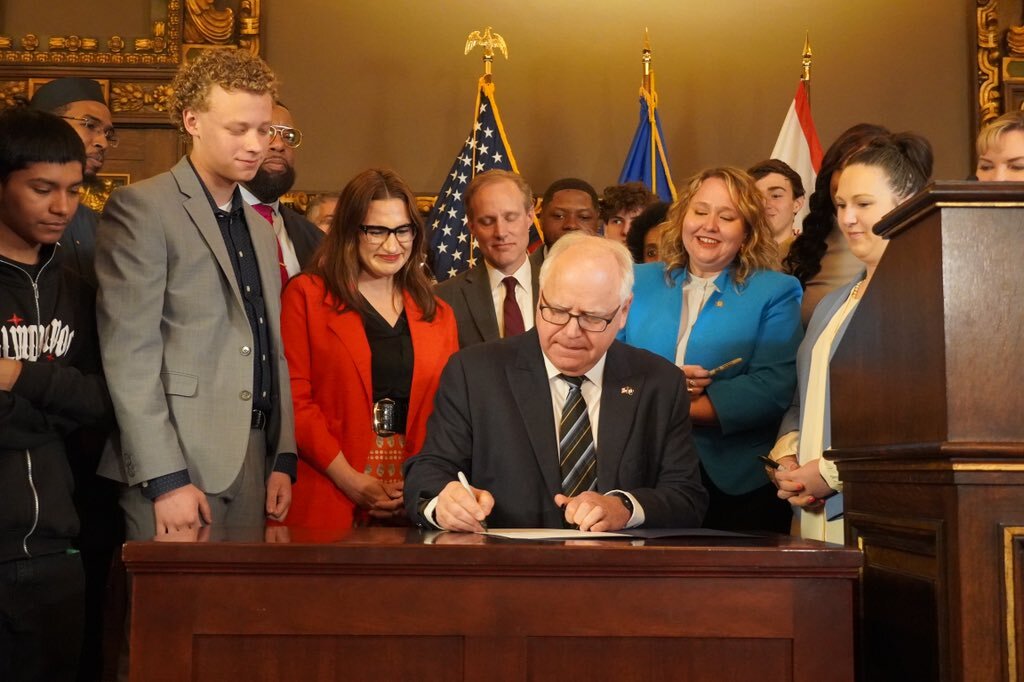 Governor Walz signs  a bill into law