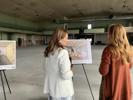 Lieutenant Governor Flanagan observes a renovation project