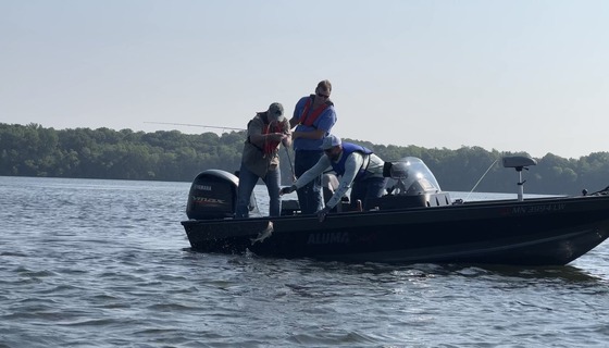 Governor Walz catches a fish