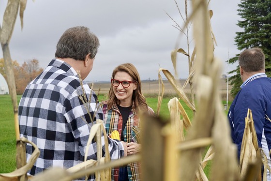 Lt. Governor Flanagan talks to farmer