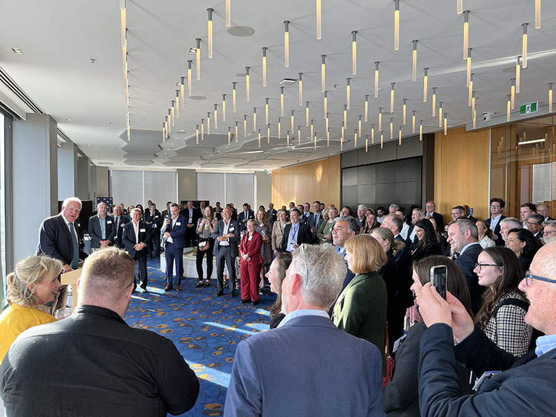 Governor Walz speaks at a luncheon hosted by the American Chamber of Commerce in Australia.