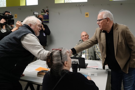 Governor Walz greets Minnesotans at a tax preparation site in St. Paul