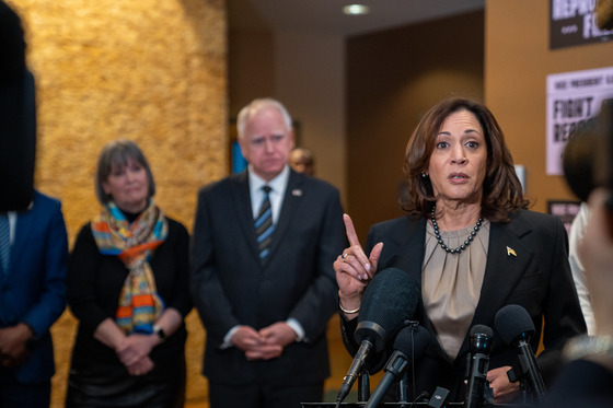 Vice President Harris delivers remarks to press at Planned Parenthood in Saint Paul