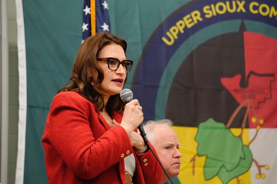 Lieutenant Governor Flanagan speaks at the Upper Sioux Community