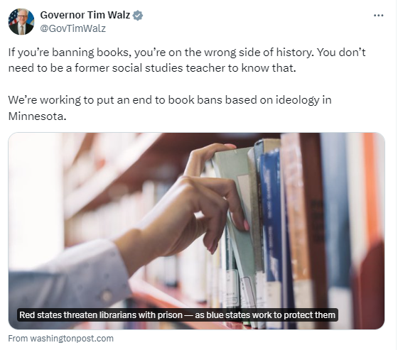 Governor Walz tweet 