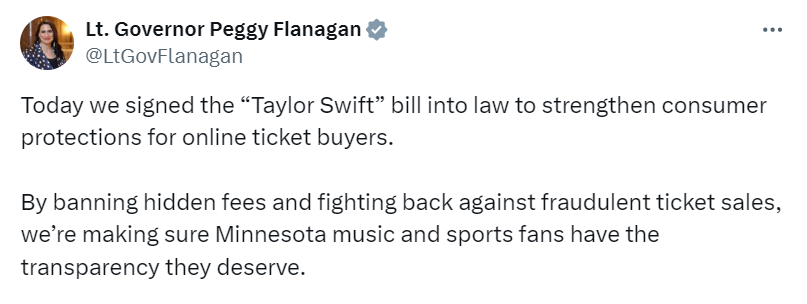 Lt. Governor Flanagan celebrates bill protecting ticket buyers