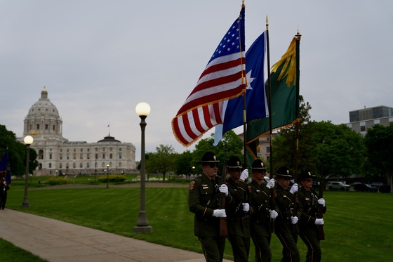 LEMA Honor Guard posts colors at Peace Officer Memorial Day