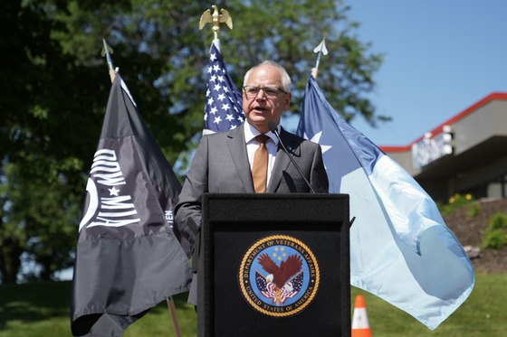 Governor Walz speaks at the St. Cloud Vets Center Outstation