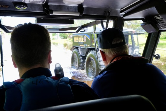 Governor Walz surveys damage from truck in Cook