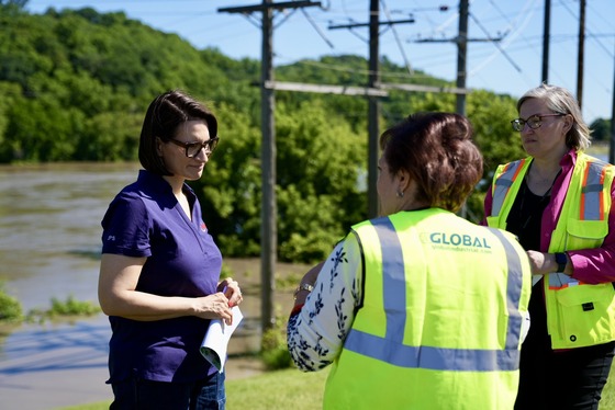 Lt. Governor Flanagan surveys flood damage