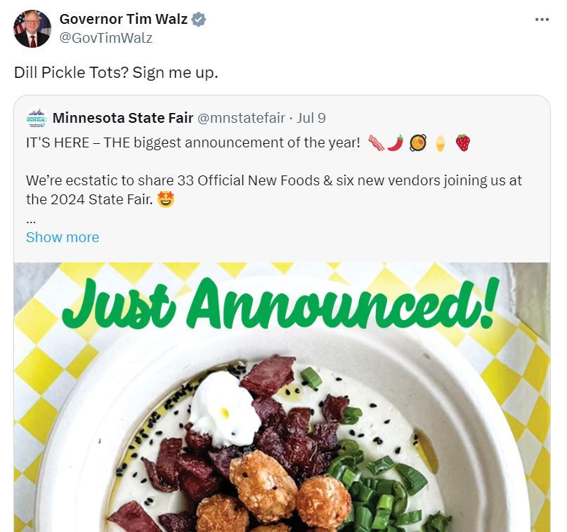Governor Walz celebrates new State Fair Foods
