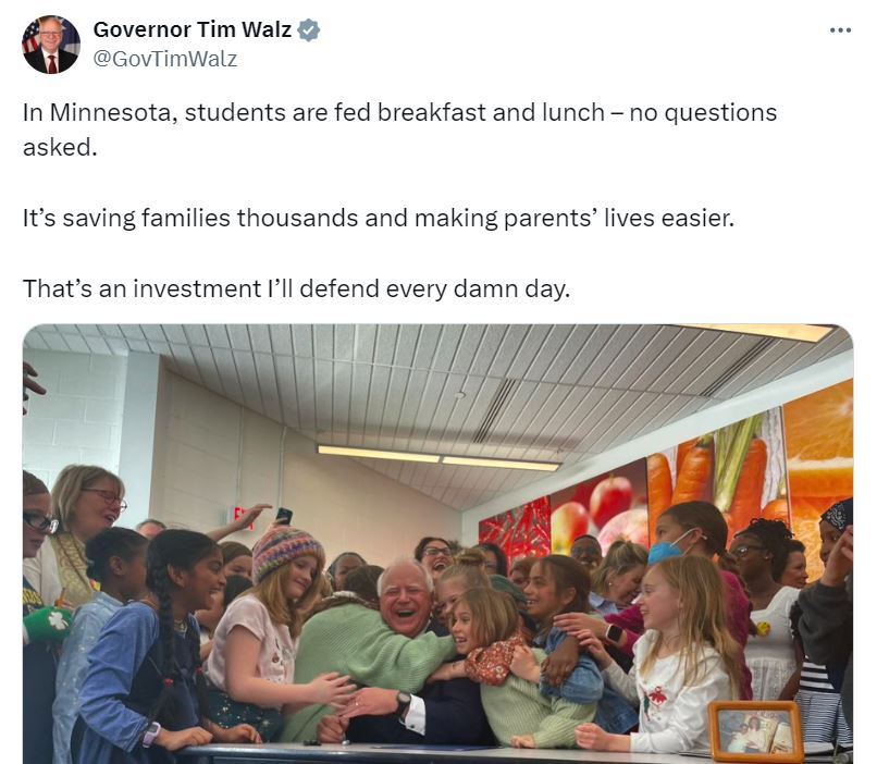 Governor Walz celebrates universal free school meals