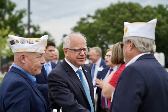 Governor Walz greets veterans at the newly-opened Bemidji Veterans Home