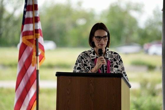 Lt. Governor Flanagan speaks at the I-94 Corridor Groundbreaking in Monticello