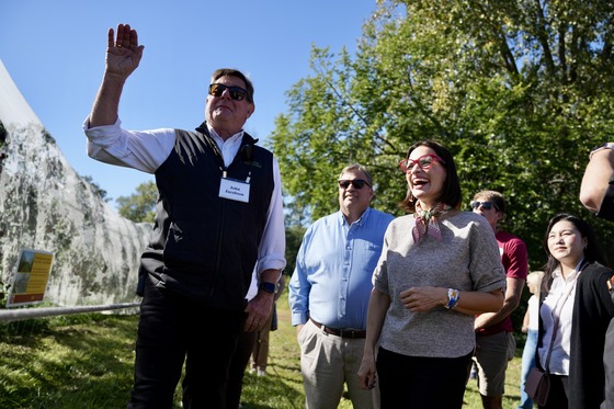 Apple farmer John Jacobson explains climate smart practice his farm has adapted with help from the State of Minnesota