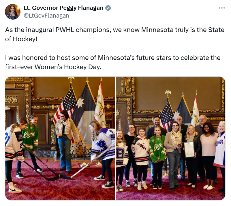 Lt. Governor Flanagan celebrates Women's Hockey Day