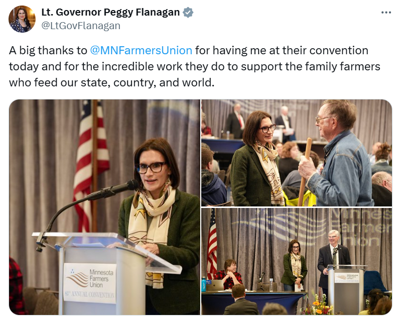 Lt. Governor Flanagan speaks at the Minnesota Farmers Union Convention