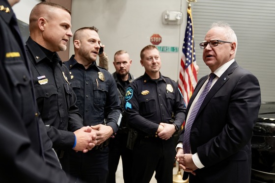 Governor Walz greets police chiefs from across the state.