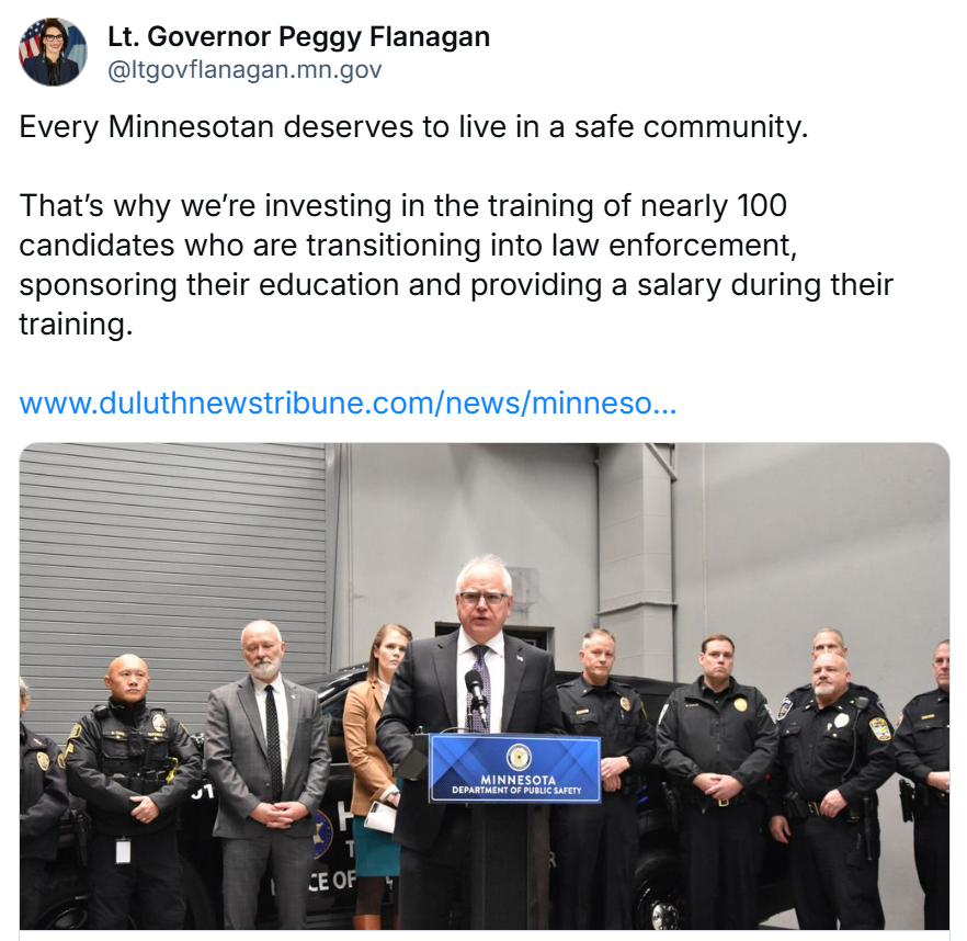 Lt. Governor Flanagan celebrates new funding to train and educate peace officers