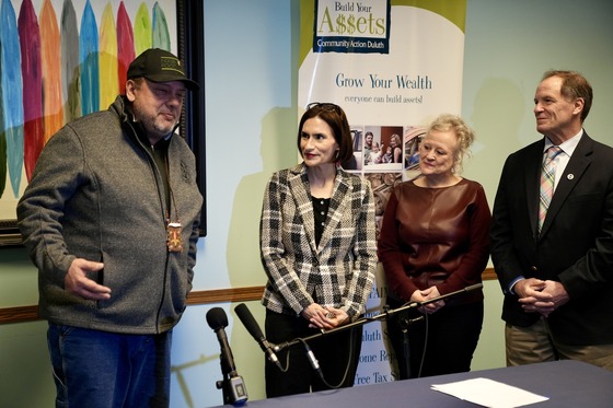 Lt. Governor Flanagan speaks at a free tax preparation site in Duluth