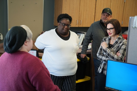 Lt. Governor Flanagan meets with volunteers tax preparers in Duluth