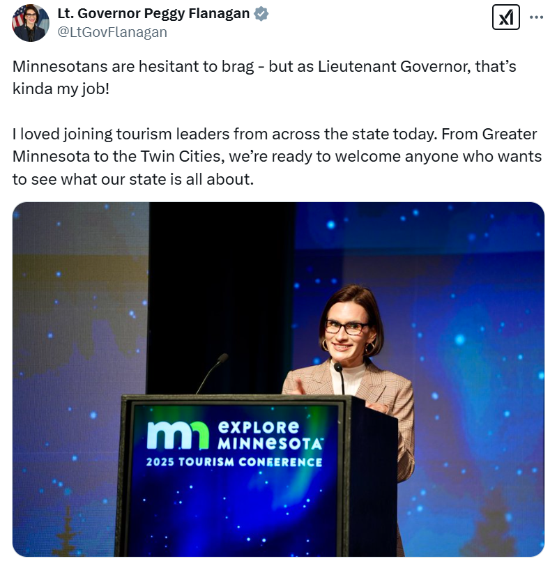 Lt. Governor Flanagan speaks at the Explore Minnesota tourism conference