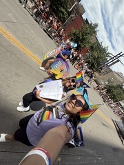 OEOA and PE staff marching in the pride parade.