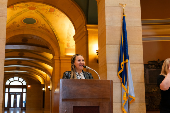 Ashley speaking at engagement month