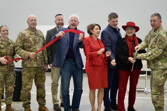Governor Walz cuts the ribbon on new National Guard Readiness Center