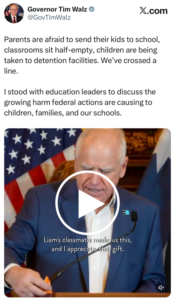 Governor Walz discusses the impact of federal presence on Minnesota families