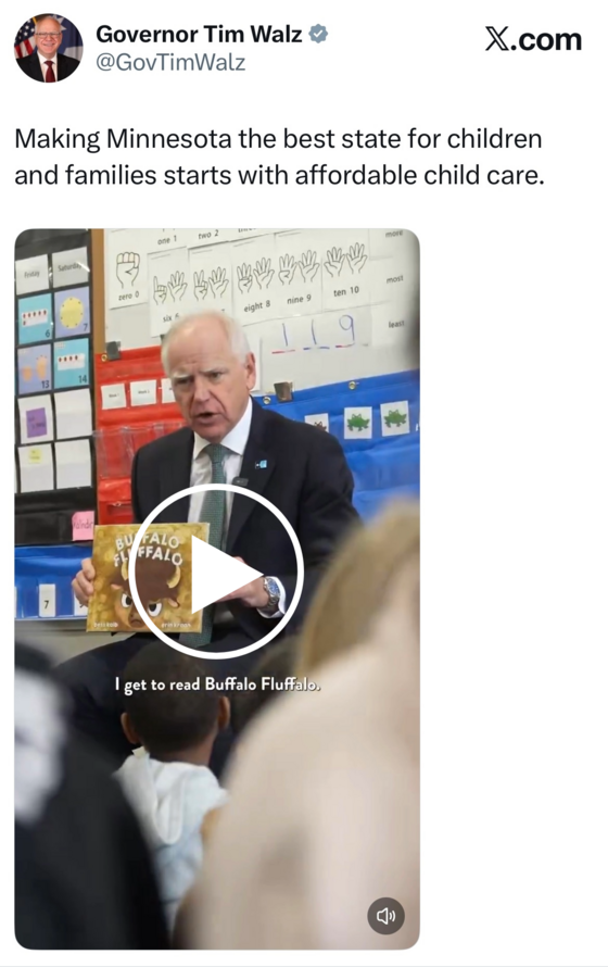 Governor Walz reads to students