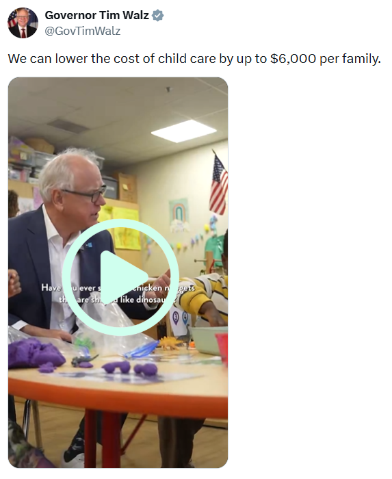 Governor Walz visits child care facility in Rochester