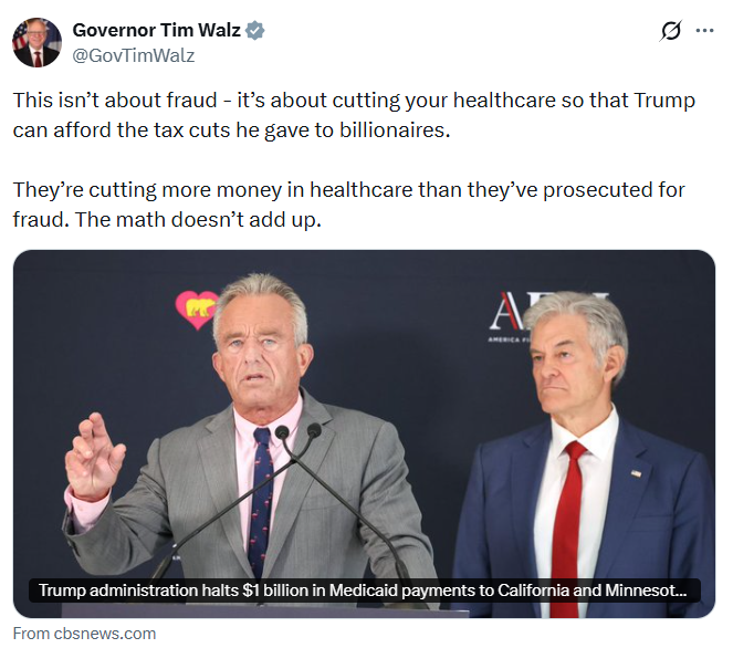 Governor Walz highlights Trump Administration cuts to Minnesotans' healthcare