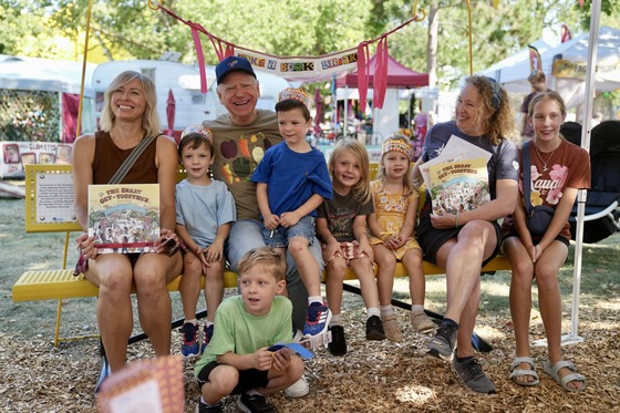 Governor Walz reads to children at the Alphabet Forest