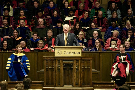Governor Walz delivers address at Carleton College