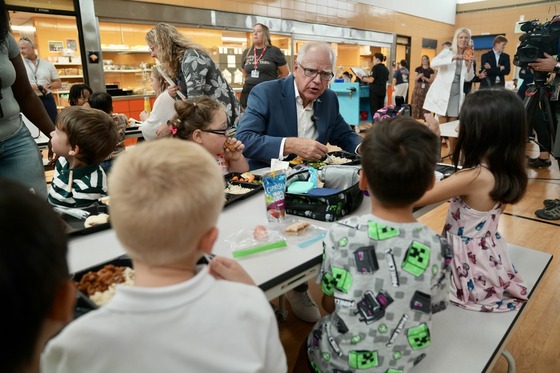 Governor Walz joins students for lunch at Hoover Elementary School