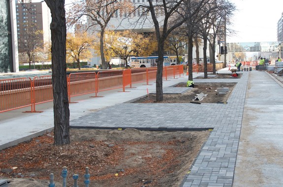New pavers on Washington Avenue