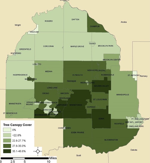 Hennepin County tree canopy cover