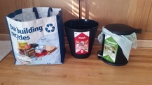 Recycling bin set up