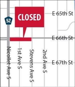 66th Street Full closure between Nicollet and Stevens 